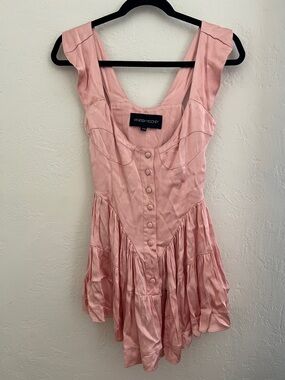 Vanessa Mooney Blush Pink Tiered Romper Dress XXS